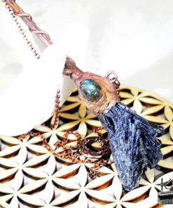 Collier "Balai de sorcière" Megane - cyanite noire et labradorite – Image 5