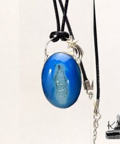 Pendentif Stea - onyx agate druzy serti étain – Image 8