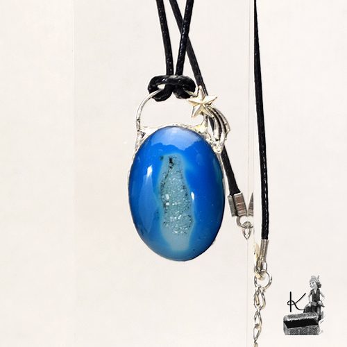 Pendentif Stea - onyx agate druzy serti étain – Image 8
