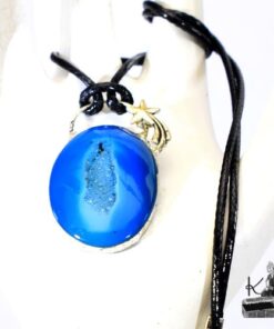 Pendentif Stea - onyx agate druzy serti étain – Image 7