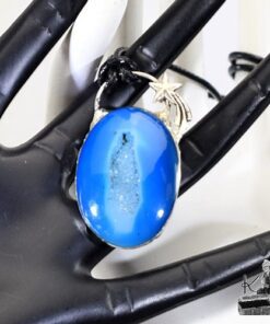Pendentif Stea - onyx agate druzy serti étain – Image 6