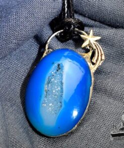 Pendentif Stea - onyx agate druzy serti étain – Image 2