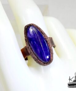 Bague ajustable Laoise - cuivre et charoite – Image 8