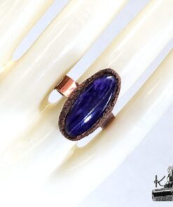 Bague ajustable Laoise - cuivre et charoite – Image 7