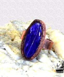 Bague ajustable Laoise - cuivre et charoite – Image 6