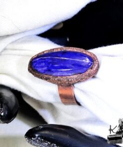 Bague ajustable Laoise - cuivre et charoite – Image 2