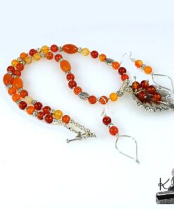 Parure Carmel - collier avec boucles d'oreille - perles en cornaline – Image 5