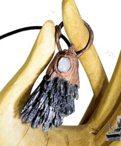 Pendentif "Balai de sorcière" Alessa - cyanite noire et péristérite – Image 9