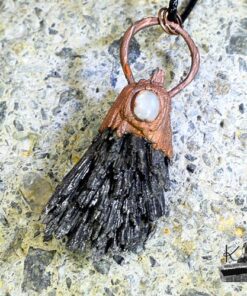 Pendentif "Balai de sorcière" Alessa - cyanite noire et péristérite – Image 8