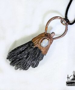 Pendentif "Balai de sorcière" Alessa - cyanite noire et péristérite – Image 7