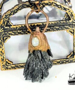 Pendentif "Balai de sorcière" Alessa - cyanite noire et péristérite – Image 6