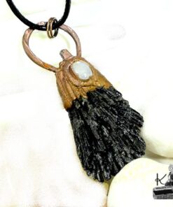 Pendentif "Balai de sorcière" Alessa - cyanite noire et péristérite – Image 5