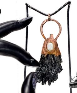 Pendentif "Balai de sorcière" Alessa - cyanite noire et péristérite – Image 3