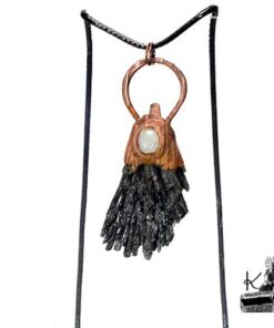 Pendentif "Balai de sorcière" Alessa - cyanite noire et péristérite – Image 2