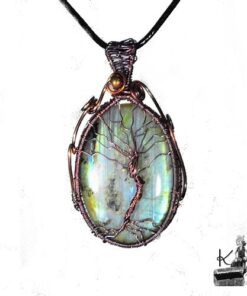 Pendentif Derrien - arbre de vie sur labradorite – Image 2
