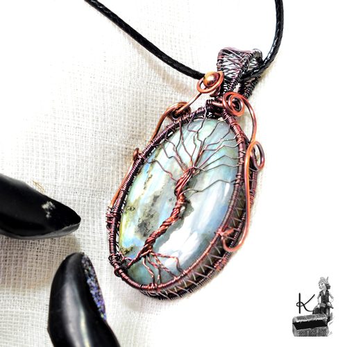 Pendentif Derrien - arbre de vie sur labradorite – Image 7