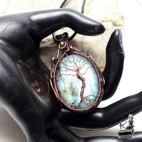 Pendentif Derrien - arbre de vie sur labradorite – Image 6