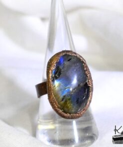Bague ajustable dyri avec labradorite
