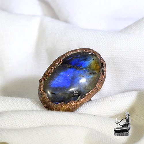 Bague ajustable Dyri - cuivre et labradorite – Image 9