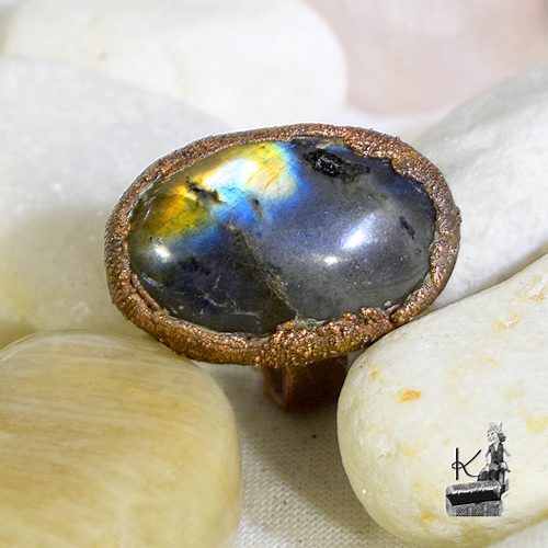 Bague ajustable Dyri - cuivre et labradorite – Image 8