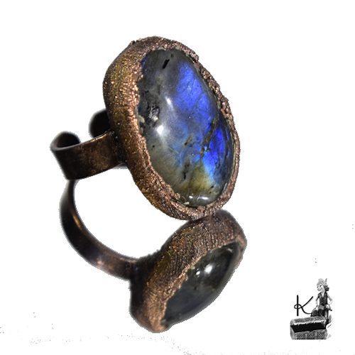 Bague ajustable Dyri - cuivre et labradorite – Image 7