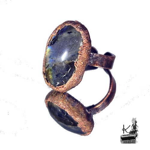 Bague ajustable Dyri - cuivre et labradorite – Image 6