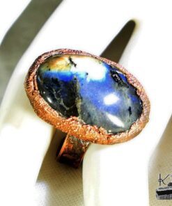 Bague ajustable Dyri - cuivre et labradorite – Image 4