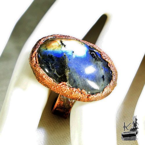 Bague ajustable Dyri - cuivre et labradorite – Image 4