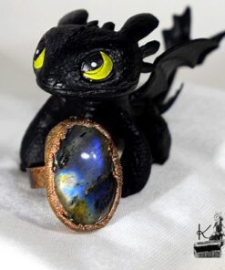Bague ajustable Dyri - cuivre et labradorite – Image 3