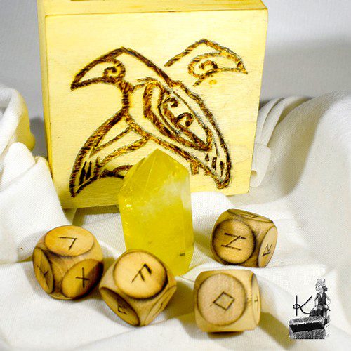 Tresor-Box avec dés runiques et citrine