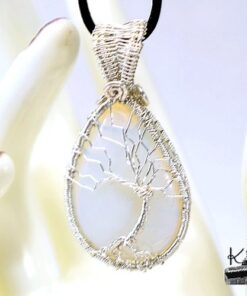 Pendentif aercat arbre de vie sur opalite