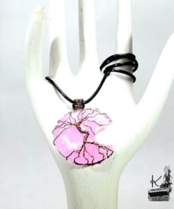 Pendentif Nannah - lune en quartz rose et arbre de vie – Image 8