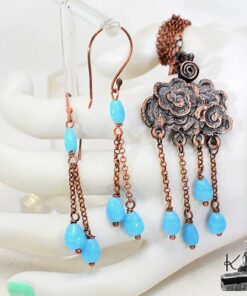 Parure Normandy avec son pendentif et ses boucles d'oreille