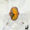 bague ajustable cebala en cuivre avec jaspe abeille