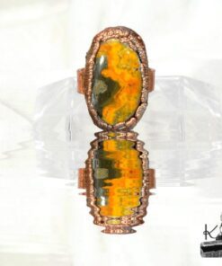 Bague ajustable Cebala - cuivre et Jaspe abeille – Image 9