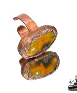 Bague ajustable Cebala - cuivre et Jaspe abeille – Image 8