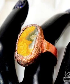 Bague ajustable Cebala - cuivre et Jaspe abeille – Image 6