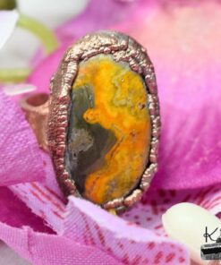 Bague ajustable Cebala - cuivre et Jaspe abeille – Image 4