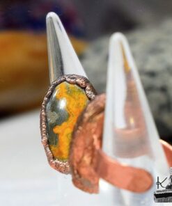 Bague ajustable Cebala - cuivre et Jaspe abeille – Image 2