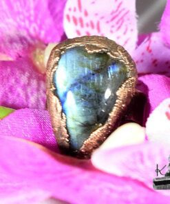 Bague ajustable Melyna - cuivre et labradorite – Image 10