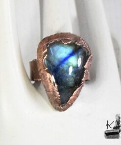 Bague ajustable Melyna - cuivre et labradorite – Image 9