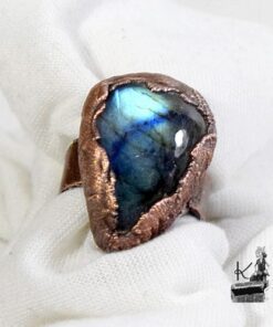 Bague ajustable Melyna - cuivre et labradorite – Image 8