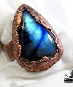 Bague ajustable Melyna - cuivre et labradorite – Image 7