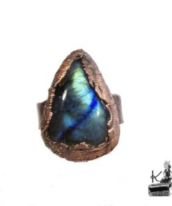 Bague ajustable Melyna - cuivre et labradorite – Image 5