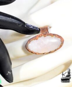 Bague ajustable Navi - cuivre et quartz rose – Image 7