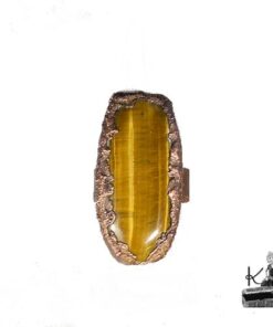 Bague ajustable Daeron - cuivre et oeil de tigre – Image 2