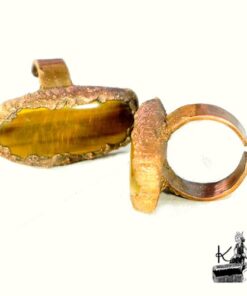 Bague ajustable Daeron - cuivre et oeil de tigre – Image 6
