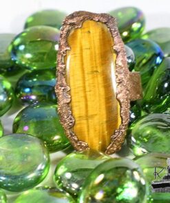 Bague ajustable Daeron - cuivre et oeil de tigre – Image 8