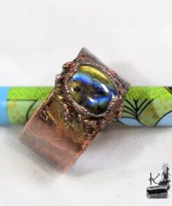 Bague ajustable Rem - cuivre et labradorite – Image 4