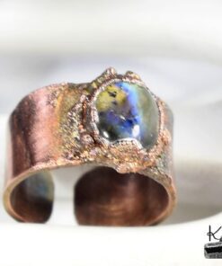 Bague ajustable Rem - cuivre et labradorite – Image 2
